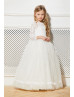 Ivory Lace Tulle Corset Back Stunning Flower Girl Dress